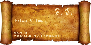 Holop Vilmos névjegykártya